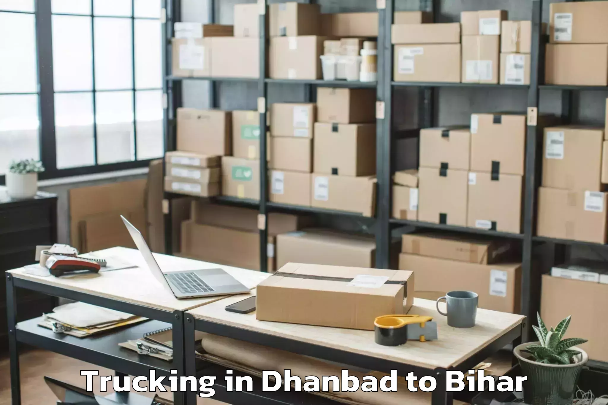 Affordable Dhanbad to Bairgania Trucking